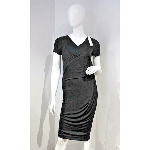 $260 DOO.RI Under.Ligne Women's Bubbled hem BLACK Viscose DRESS ( 2 ) - Picture 1 of 1